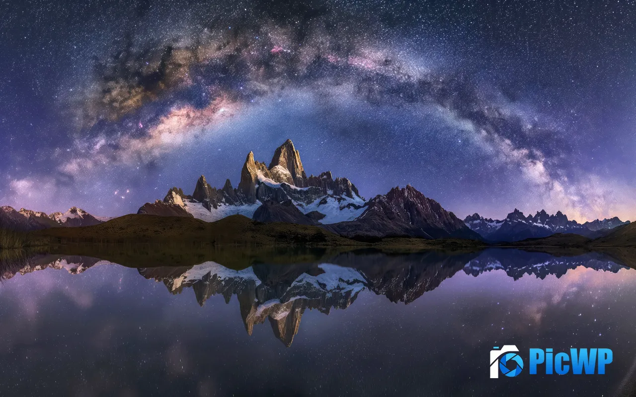 Milky Way Starry Sky Mountains Patagonia Argentina 5K PC Wallpaper