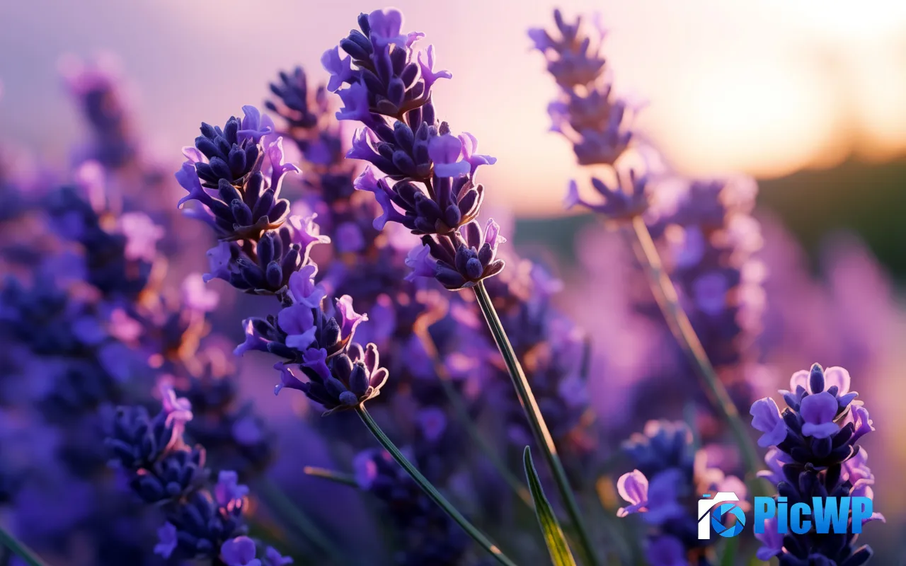 Lavender Bliss Romance <font color=red>Sunset</font> Sunshine Macro 5K PC Wallpaper