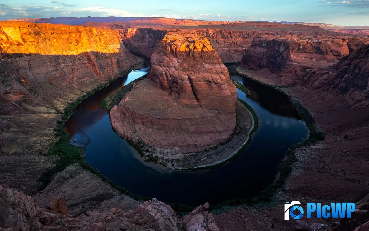 <font color=red>Sunset</font> Red Rock Horseshoe Bend Arizona USA 5K PC Wallpaper