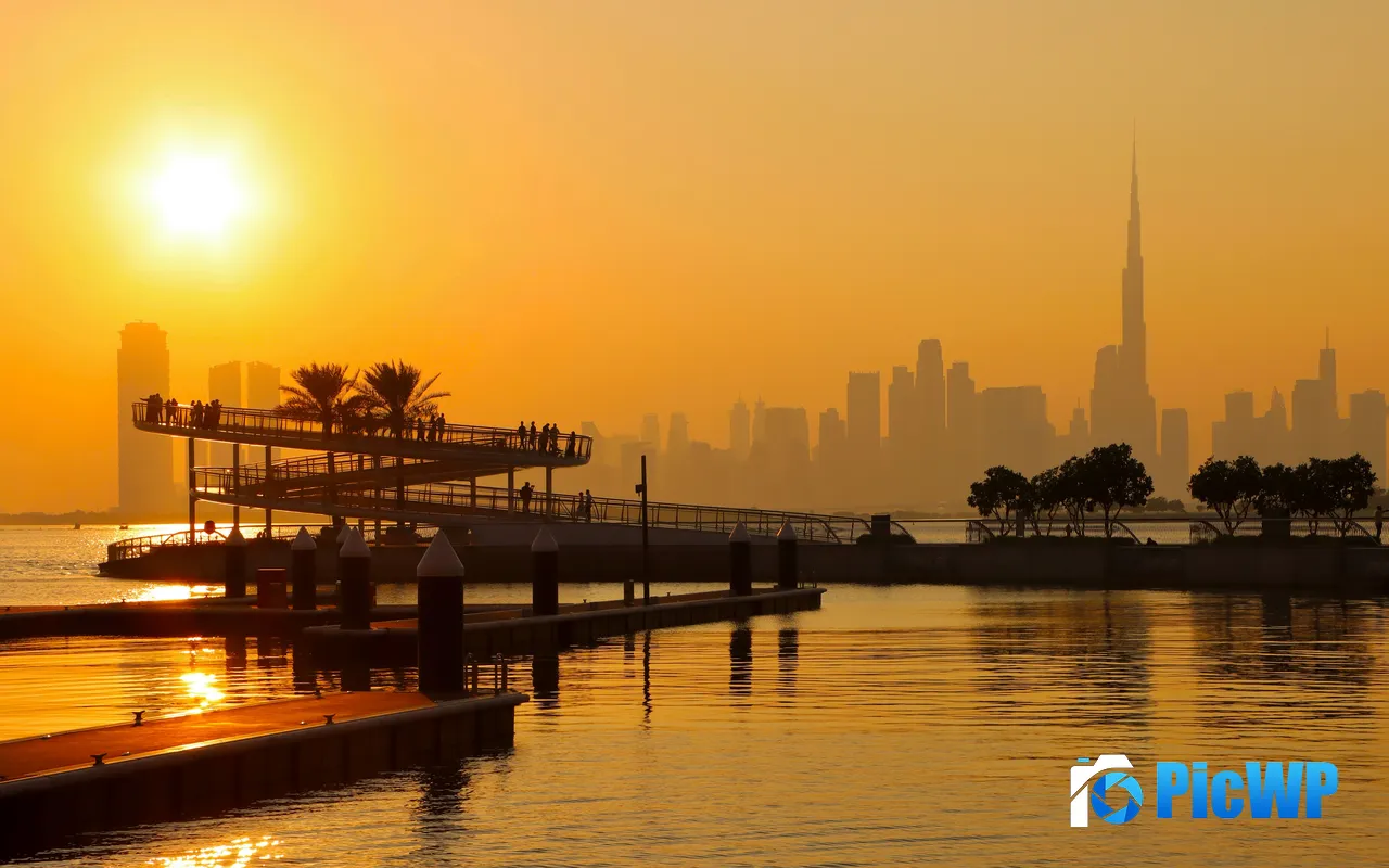 Dubai Creek <font color=red>Sunset</font> Dubai United Arab Emirates 5K PC Wallpaper