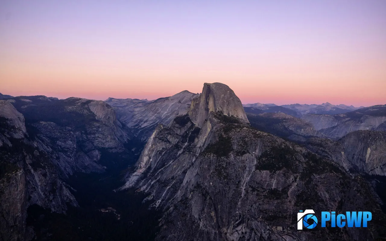 Dusk Mount Yosemite National Park <font color=red>California</font> USA 5K PC Wallpaper