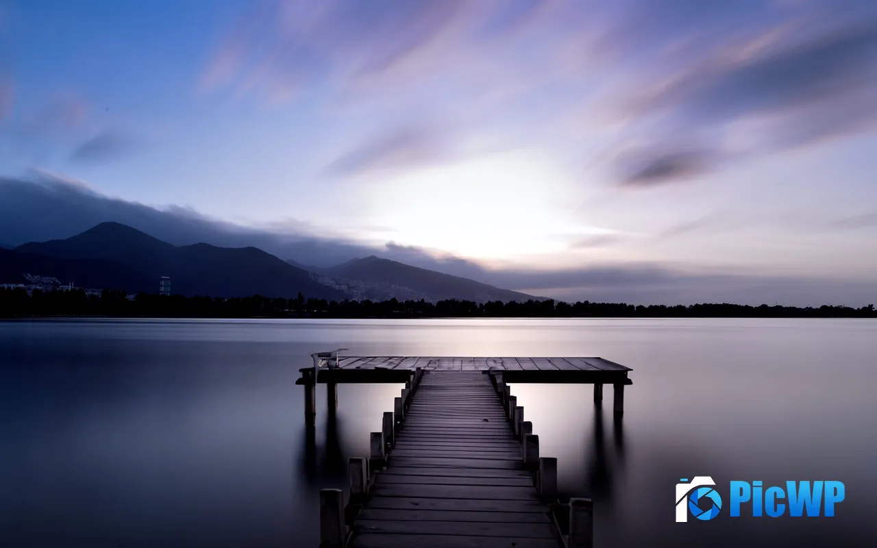 Morning Lake Summer <font color=red>Scenery</font> Pier Horizon 5K PC Wallpaper