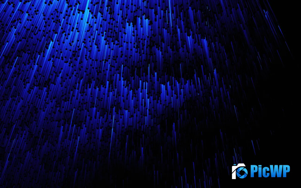 Dark Blue Radiation Abstract <font color=red>Design</font> Background 5K PC Wallpaper