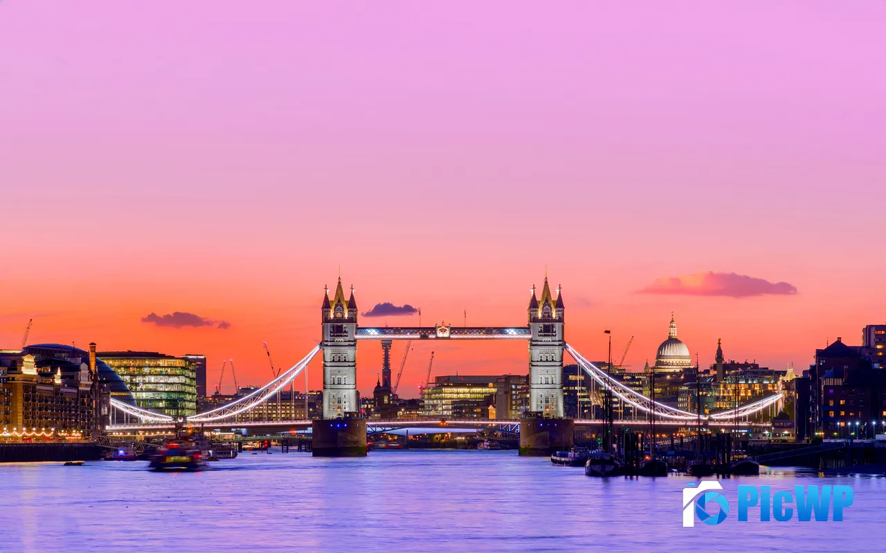 Summer Sunset Tower Bridge River Thames London England 5K PC Wallpaper