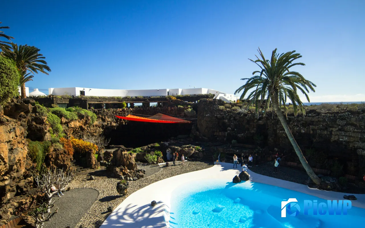Vacation Hotel Pool Jameos Del Agua Spain 5K PC Wallpaper