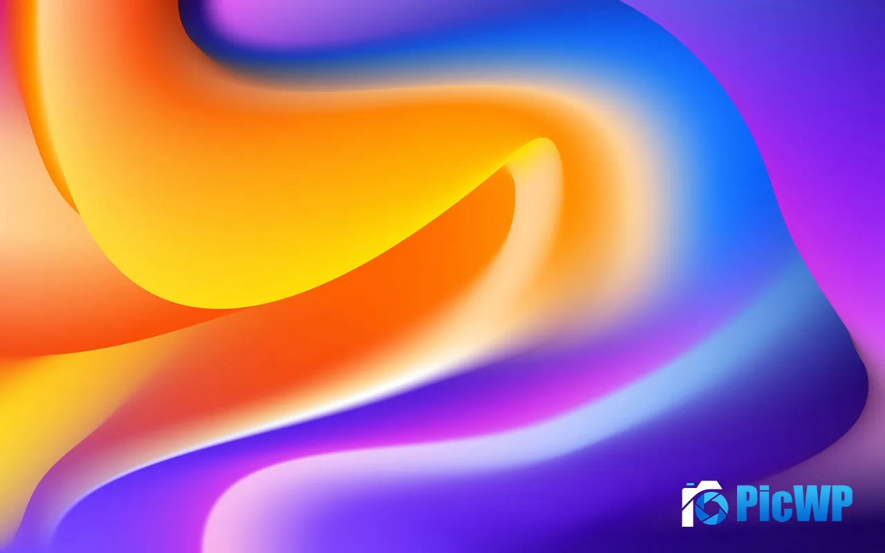 Purple Gold <font color=red>Abstract</font> Curve Colorful Design 5K PC Wallpaper