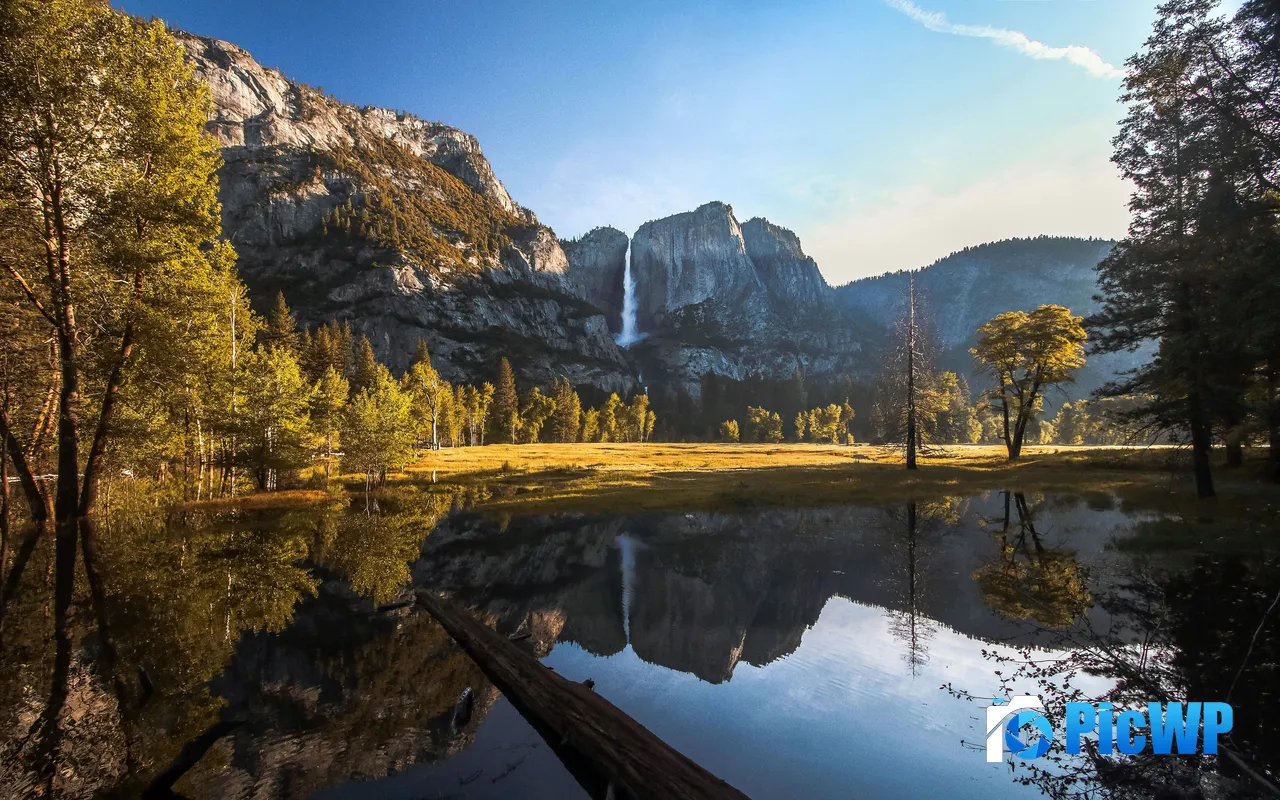 <font color=red>Yosemite</font> National Park Valley Lake Waterfall Sun 5K PC Wallpaper