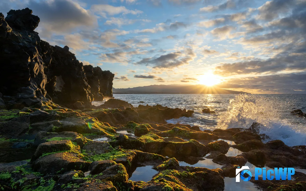 Coast Sunset Saint Miguel Azores Portugal 5K PC Wallpaper
