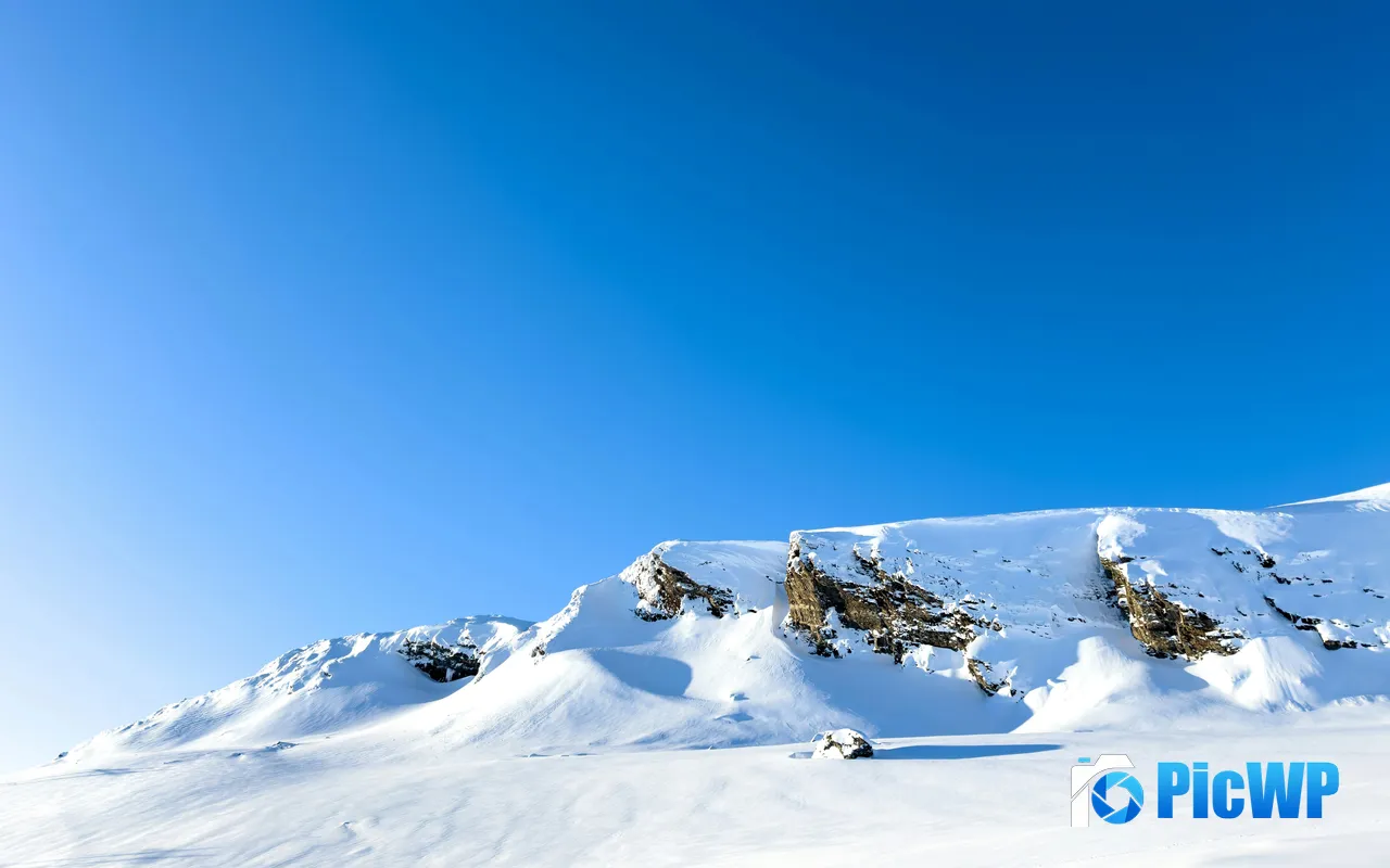 Mountains Snow Pure Blue sky Landscape 5K PC Wallpaper