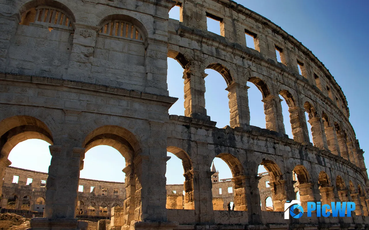Pula Croatia Ancient buildings Sunlight 5K PC Wallpaper