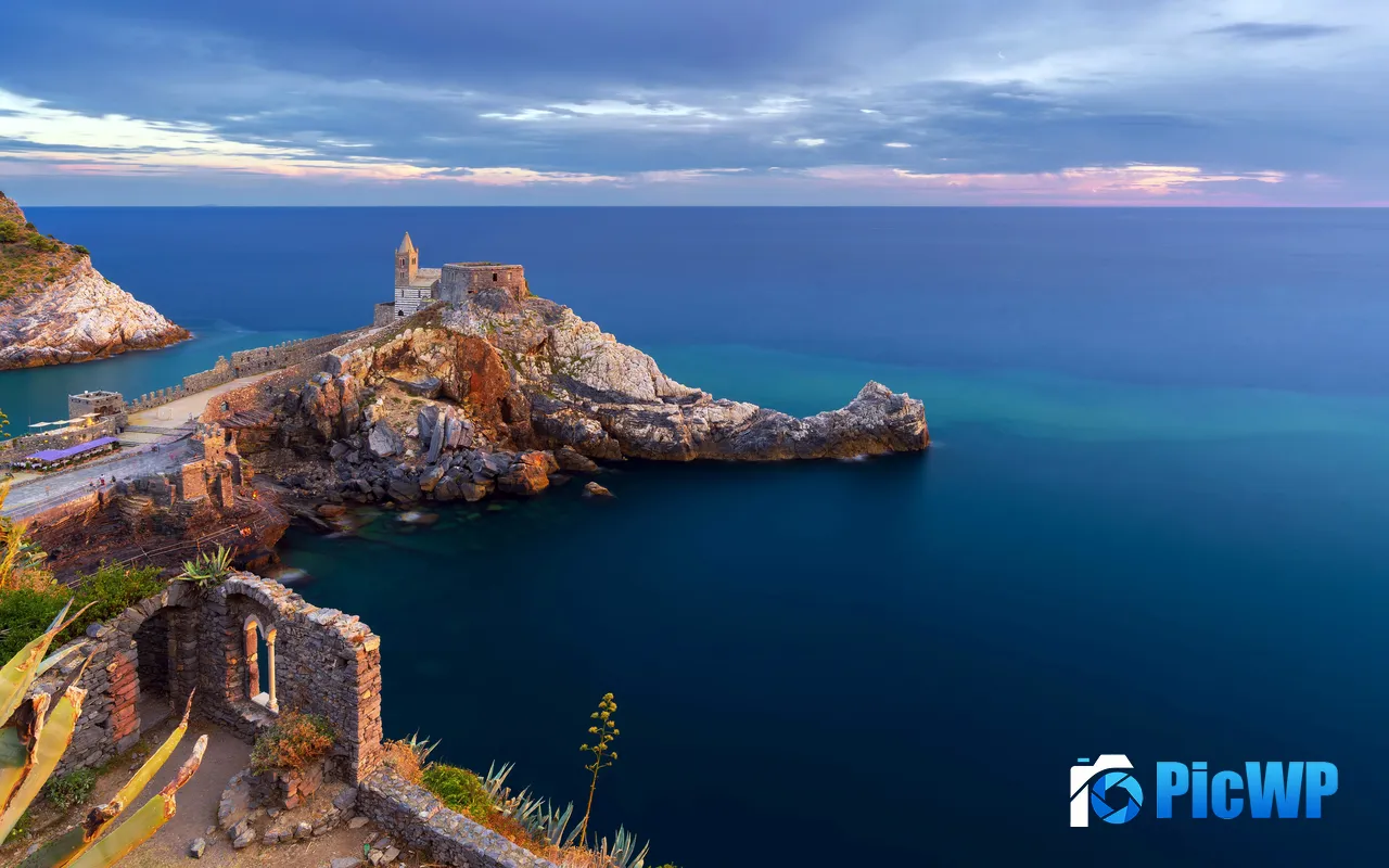 Liguria Italy Riviera Rocky Coast Port Venere 5K PC Wallpaper