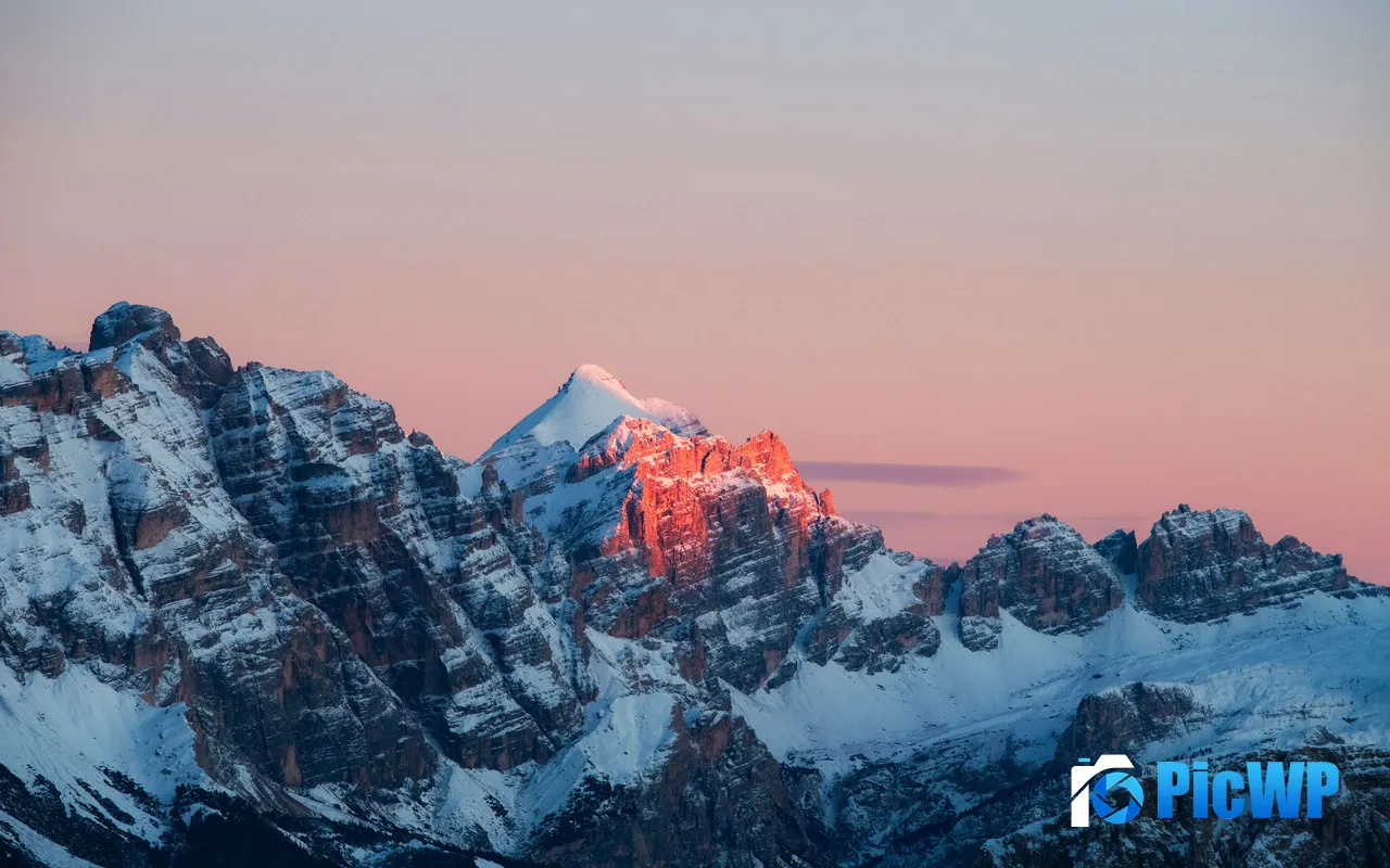Winter Outdoors Cold Rocky Mountain Range Snow Covered 5K PC Wallpaper