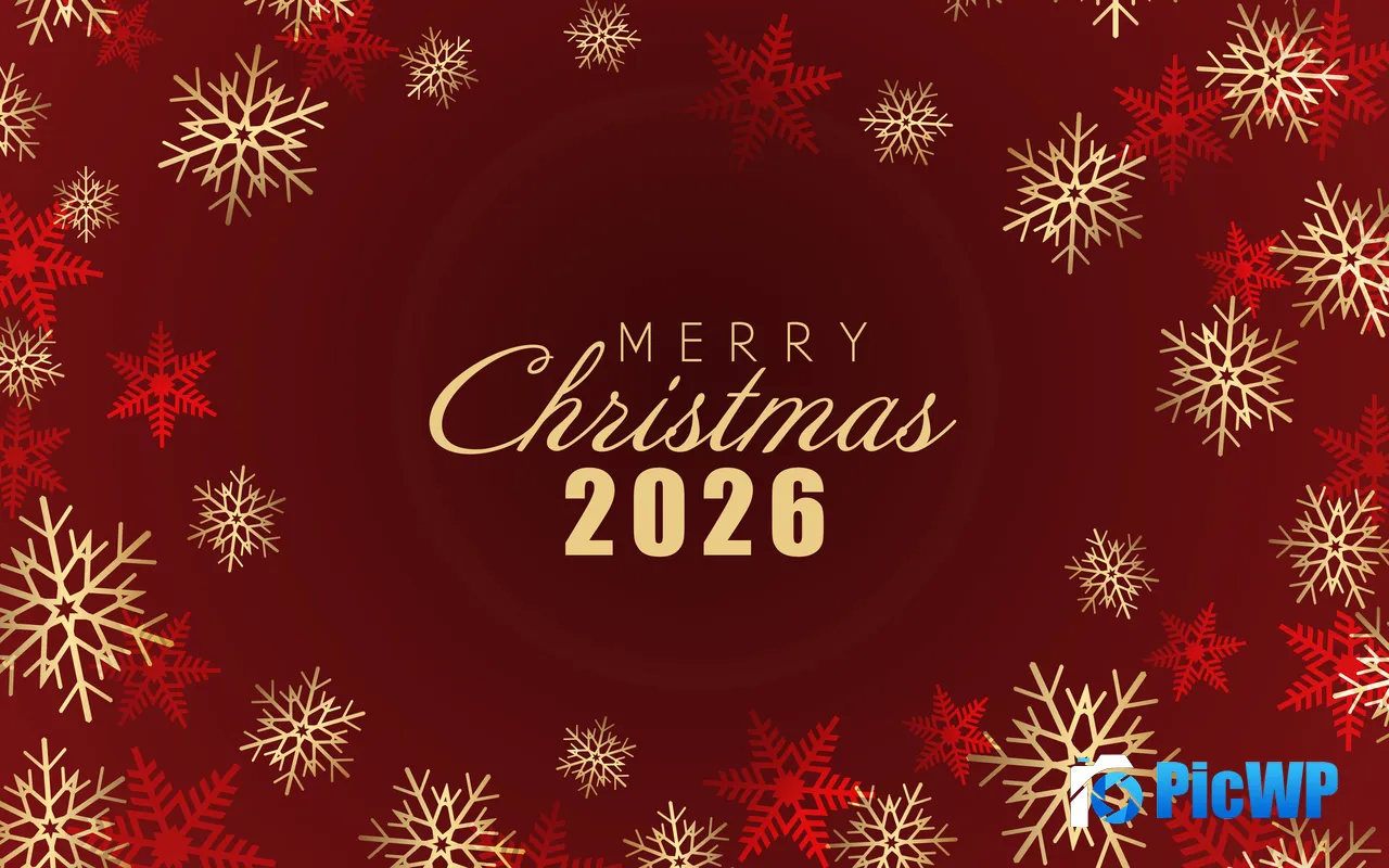 Merry Christmas 2026 New Year Festival Snow Flower 5K PC Wallpaper