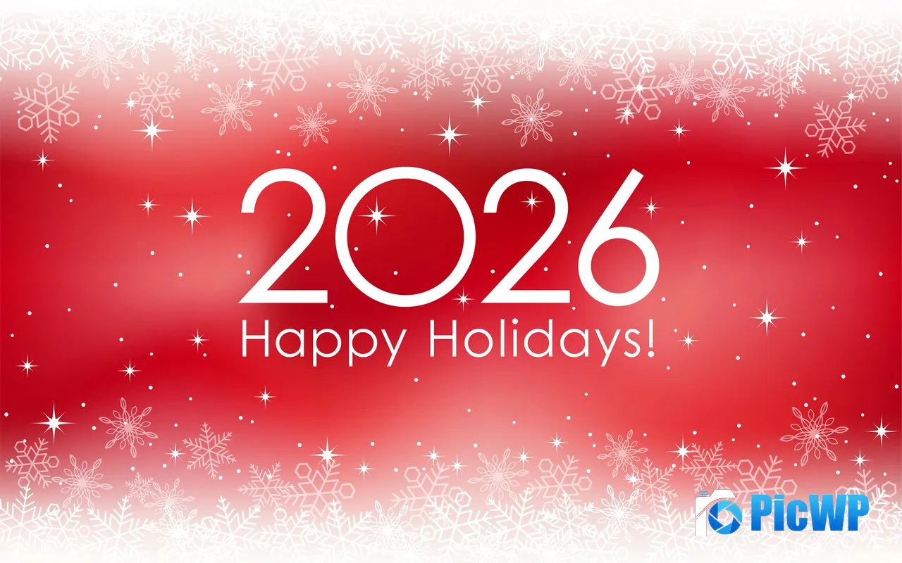 Happy New Year 2026 Holiday Snow Flower 5K PC Wallpaper
