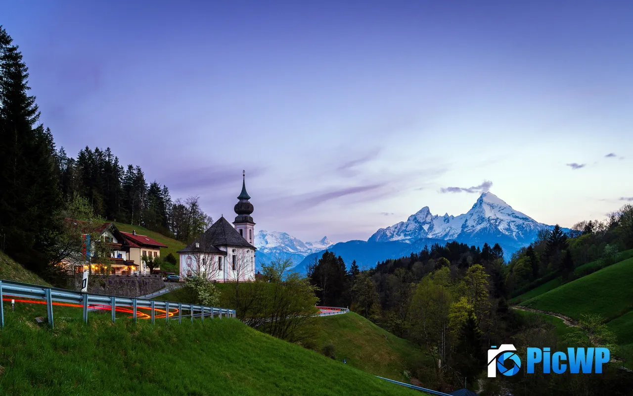 Church Road Forest Valley Berchtesgaden Germany 5K PC Wallpaper
