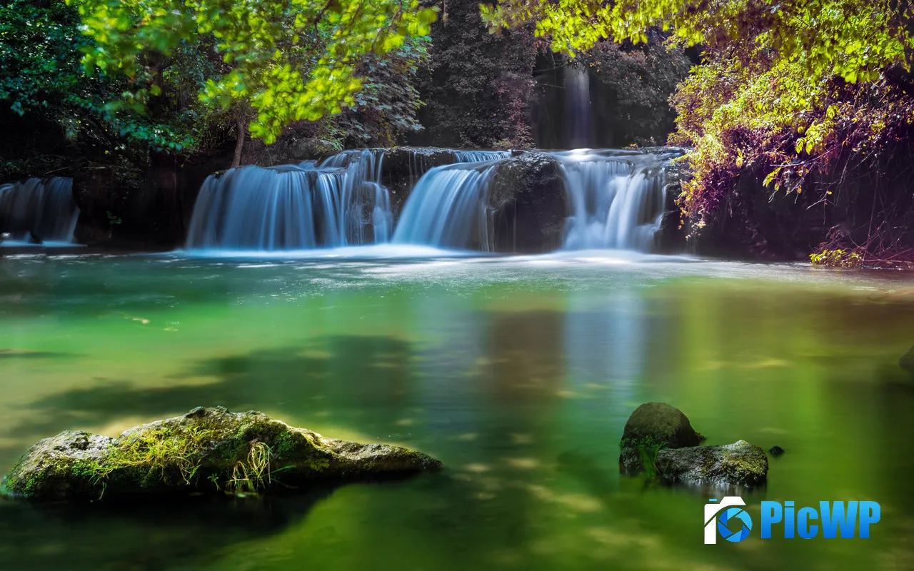 Green Jungle River Waterfall Mazzano Romano 5K PC Wallpaper