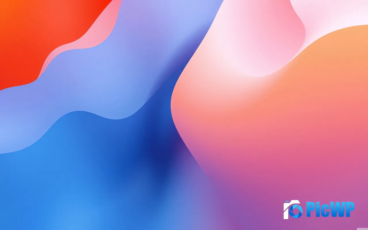 Colorful Waves Gradient Curve Abstract Design 5K PC Wallpaper