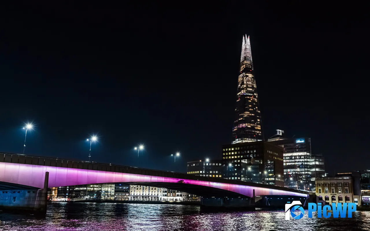 Building Landmark Bridge River Night London UK 5K PC Wallpaper