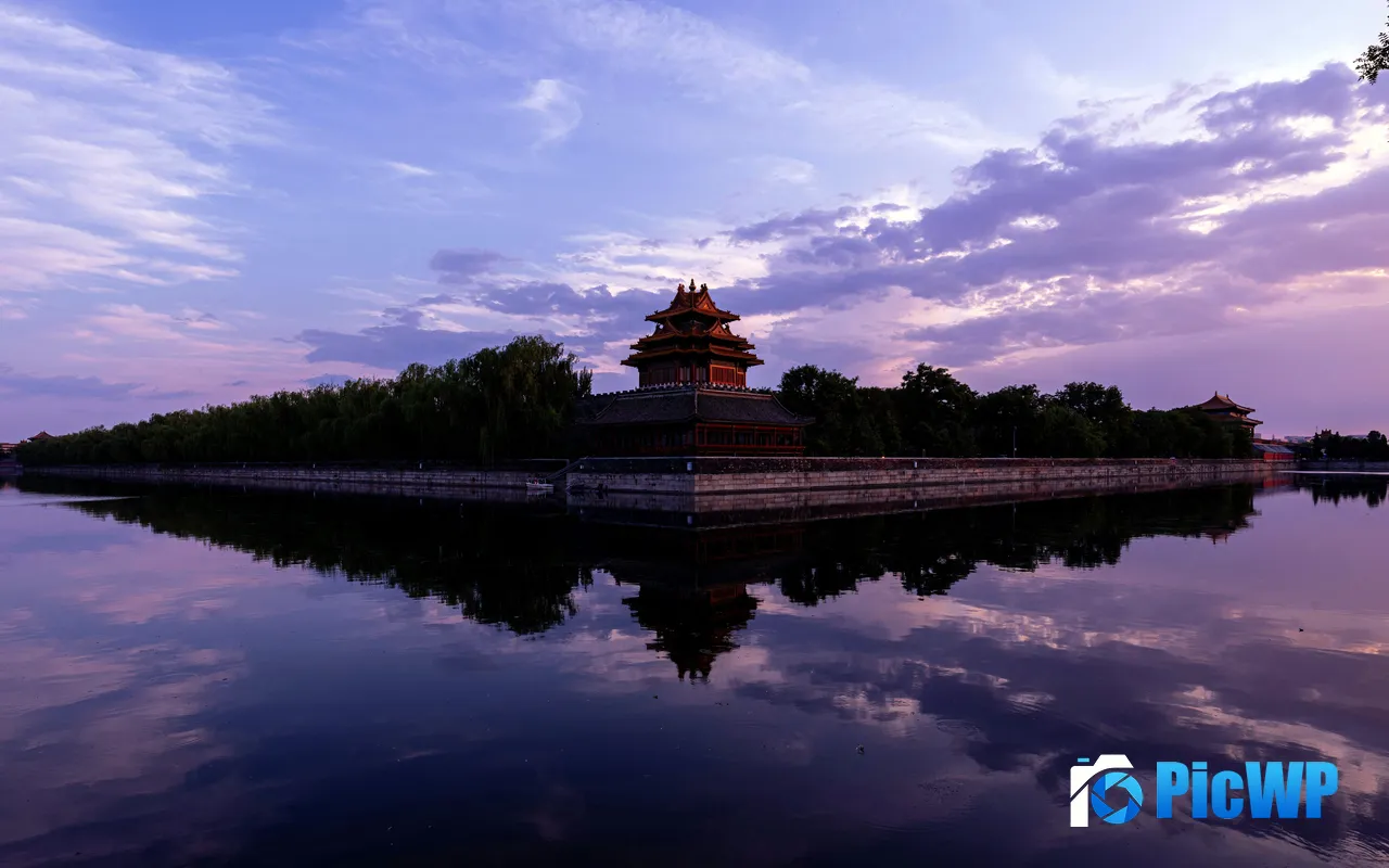 Dawn Time Corner of the city wall Forbidden City Beijing China 5K PC Wallpaper