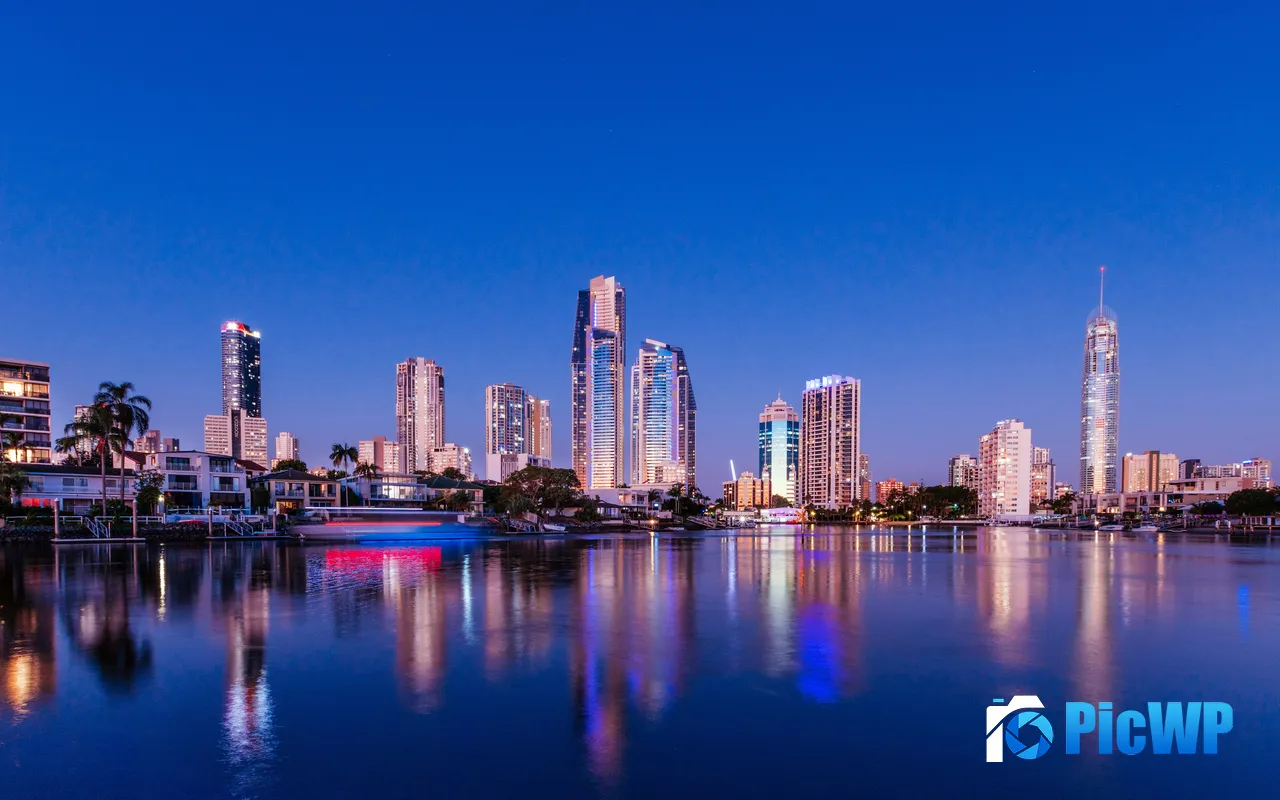 City Skyline Gold Coast Twilight Skyscraper Australia 5K PC Wallpaper