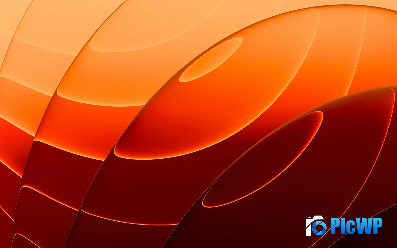 Oval 3D Orange Abstract Gradient Highlight Edges 5K PC Wallpaper