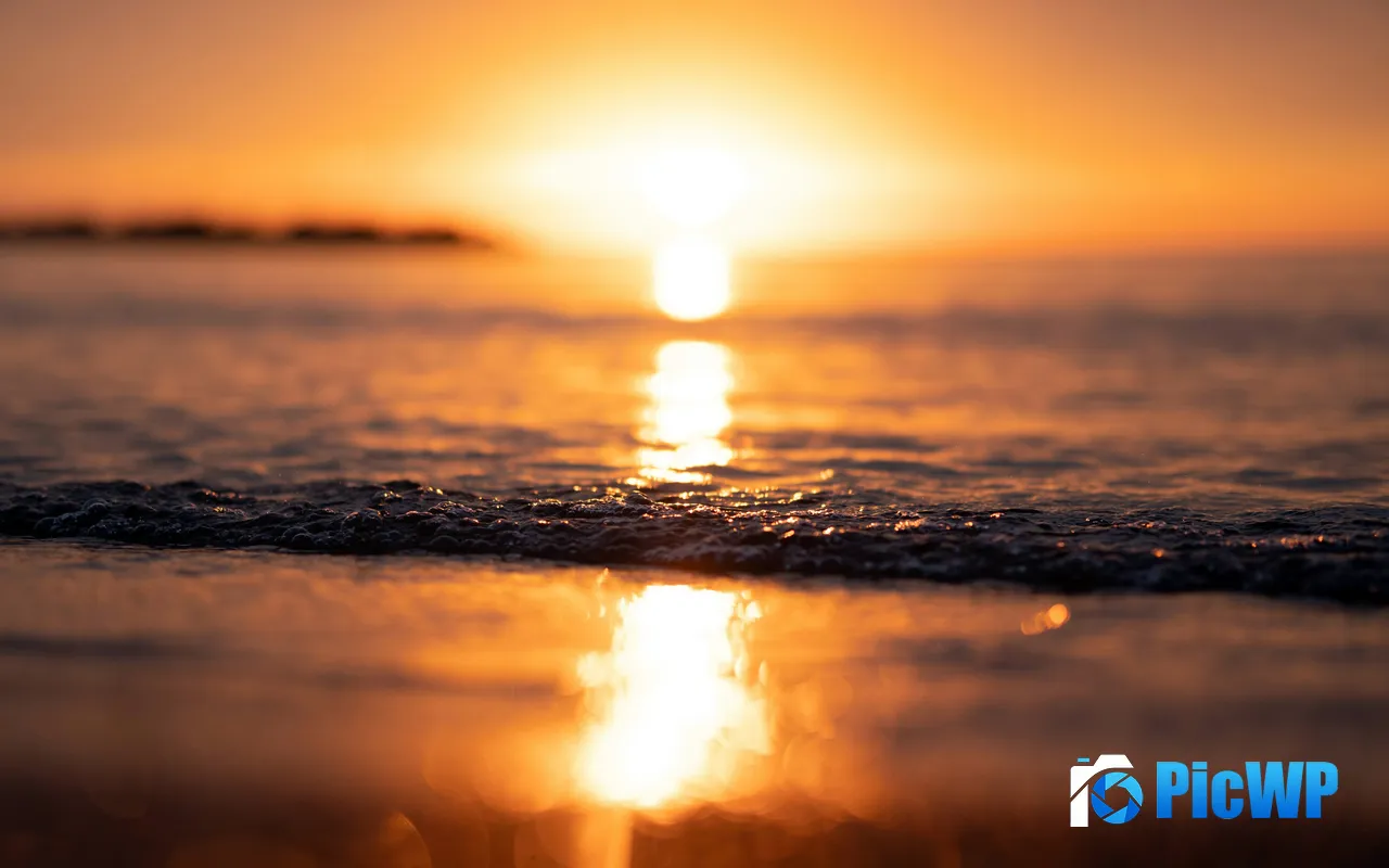 Long Exposure Sunset Beach Presque Isle Erie USA 5K PC Wallpaper