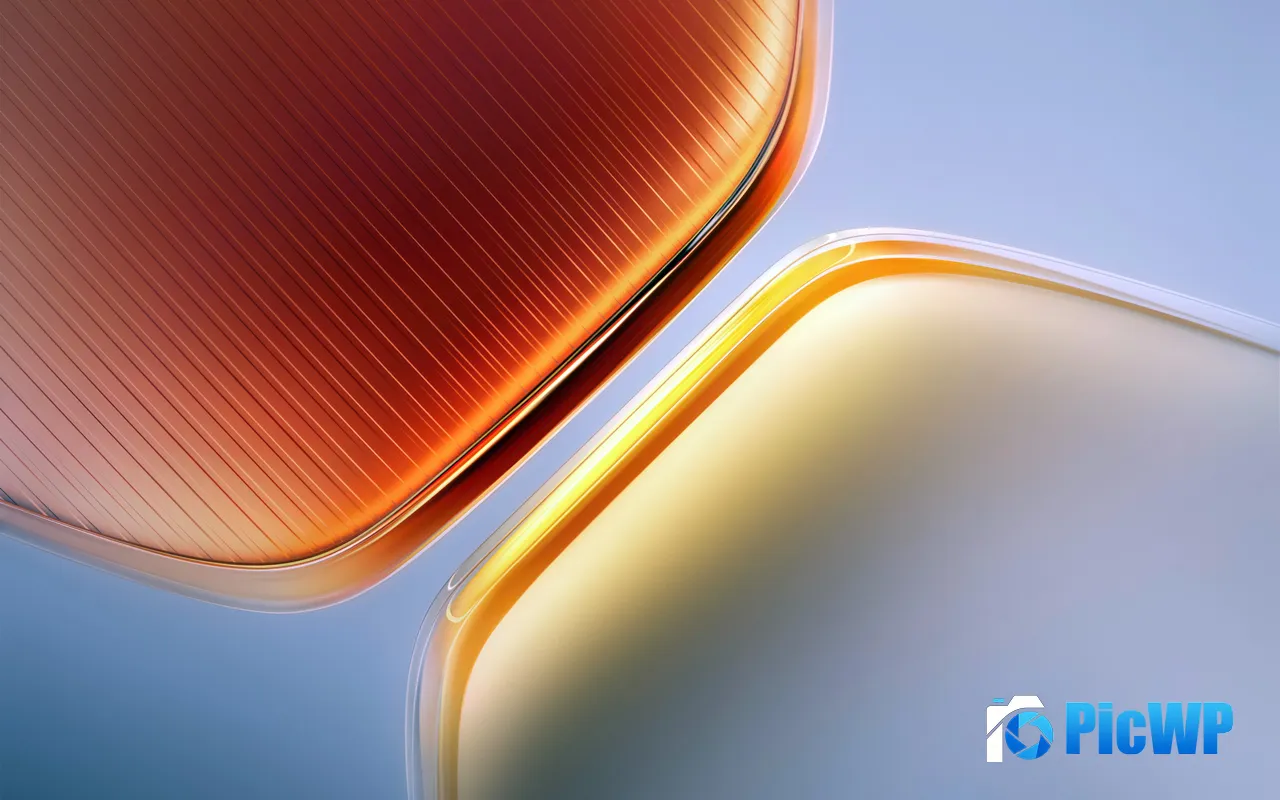 3D Orange Abstract Transparent Bubbles Gradient 5K PC Wallpaper