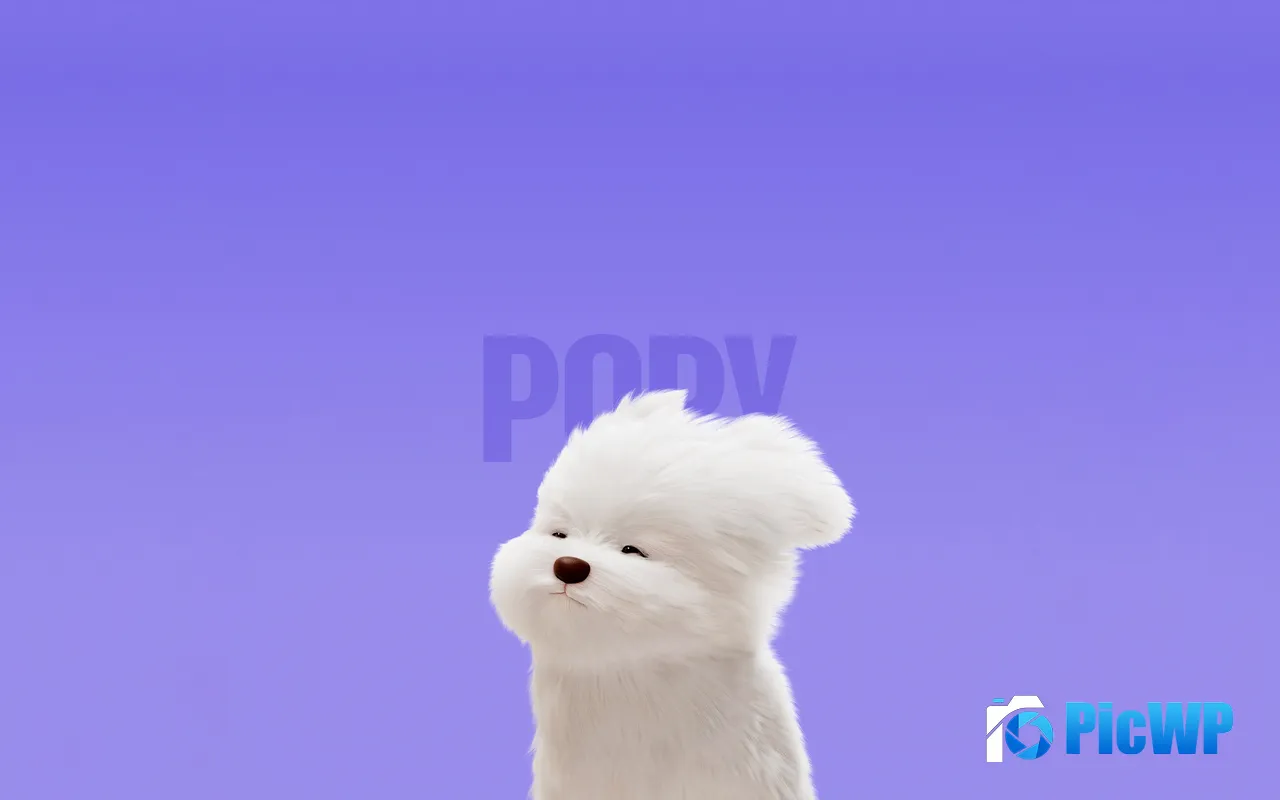 Maltese Dog Cute Cartoon Purple Design 5K PC Wallpaper