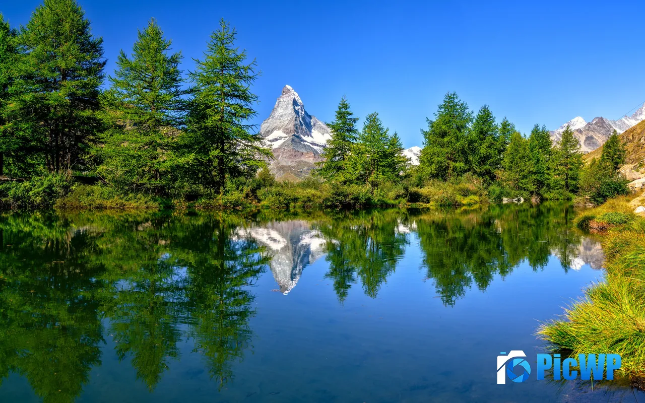 Canada Park Nature Mountains Lake Trees Reflection 5K PC Wallpaper
