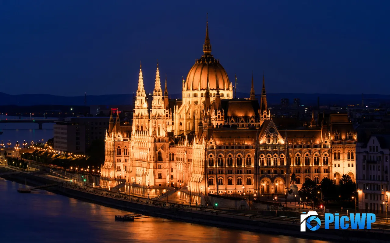 Budapest Hungarian Parliament Building Square Hungary 5K PC Wallpaper