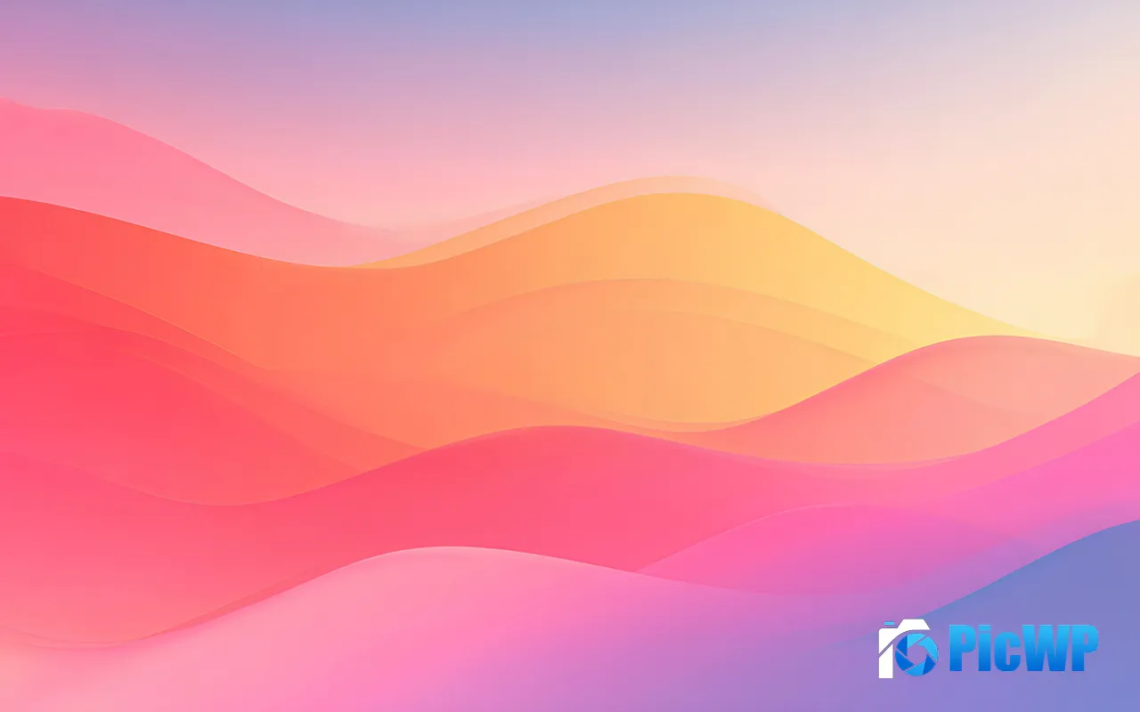 Pink Yellow Waves Gradient Abstract Art 5K PC Wallpaper