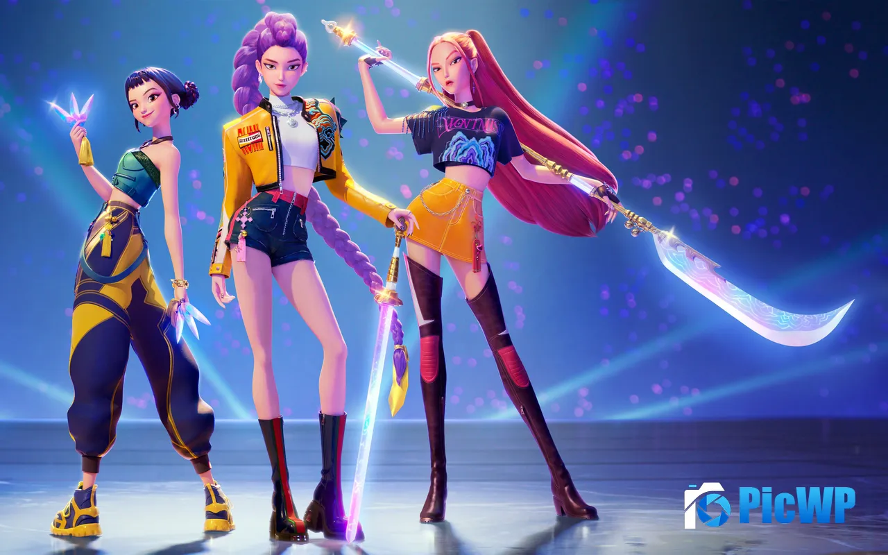 Kpop Demon Hunters 2025 Cartoon Films Poster 5K PC Wallpaper
