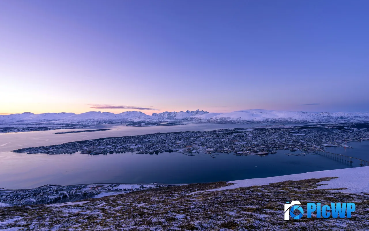 Tromso Norway Beautiful Morning Town Dawn 5K PC Wallpaper