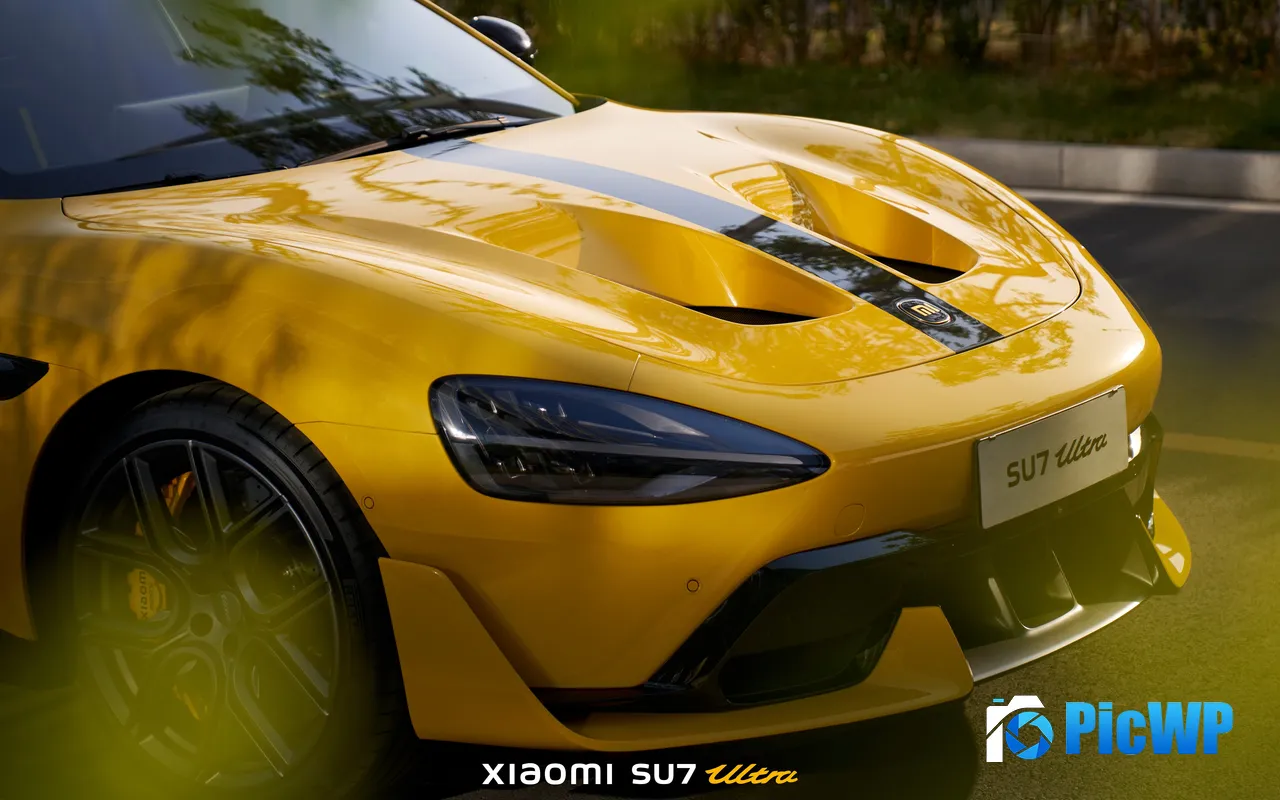 Yellow Xiaomi SU7 Ultra Electric Car 2025 Supercar 5K PC Wallpaper