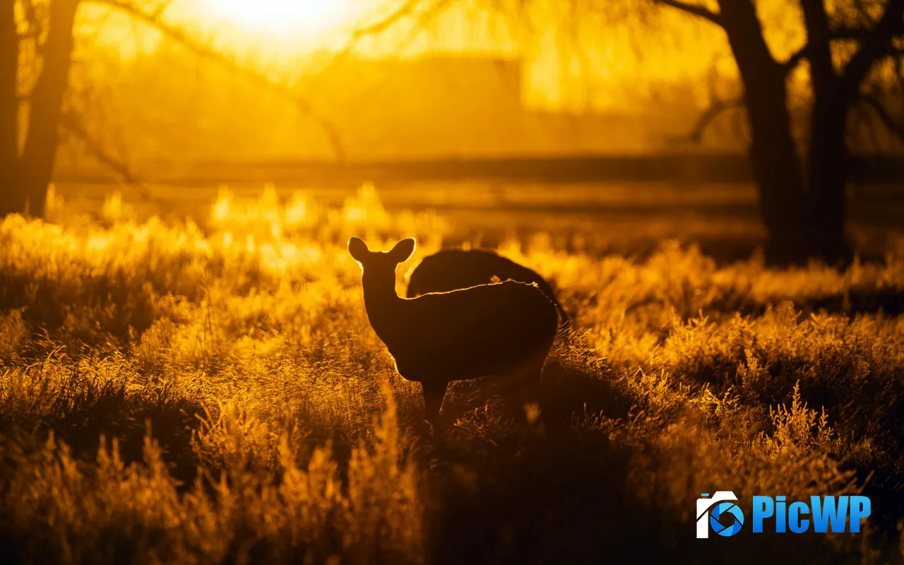 Sunset Deer Rocky Mountain Arsenal National Wildlife Refuge 5K PC Wallpaper