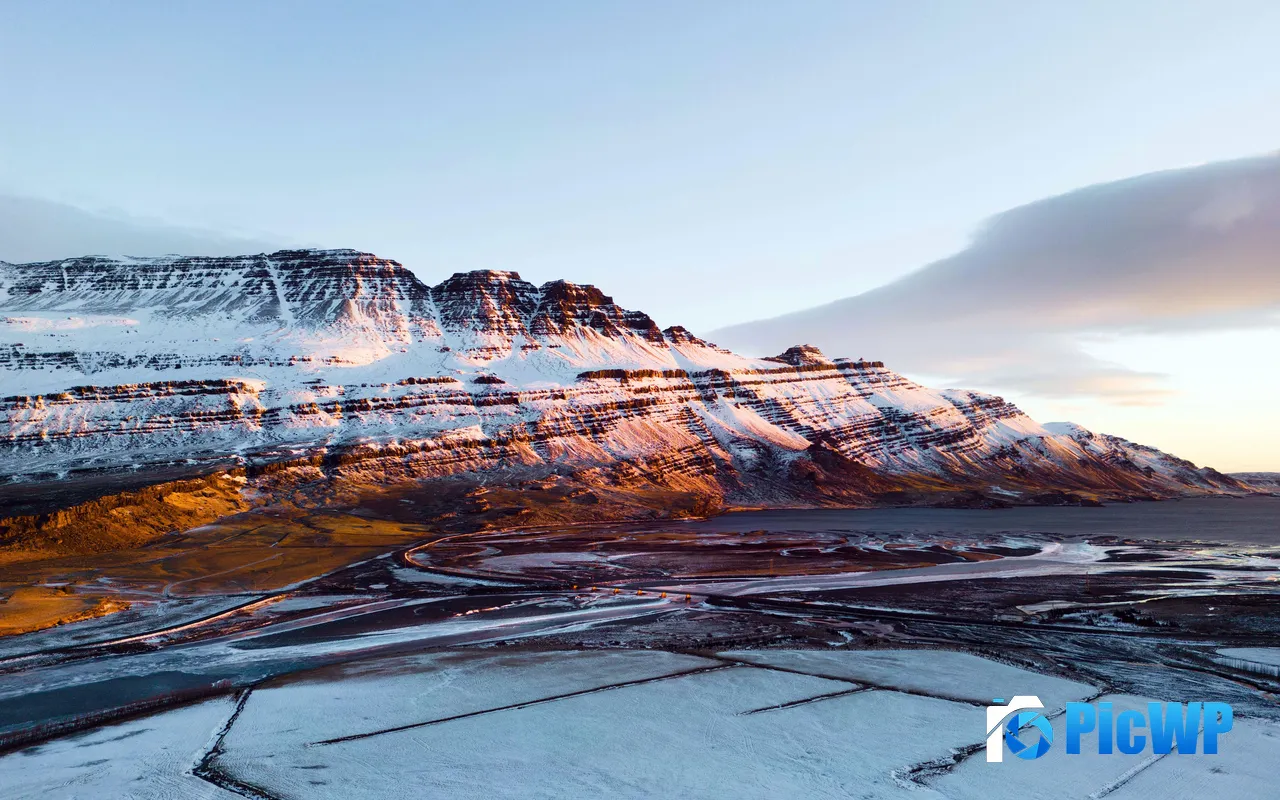 Sunset Sunshine Plateau Snow Mountain Icel<font color=red>and</font> 5K PC Wallpaper