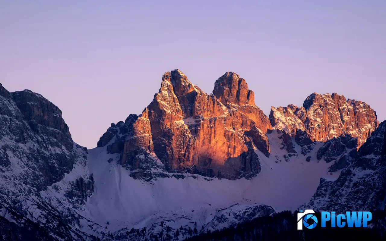 Dusk Summer Sunlight Dolomites Three Peaks Italy 5K PC Wallpaper