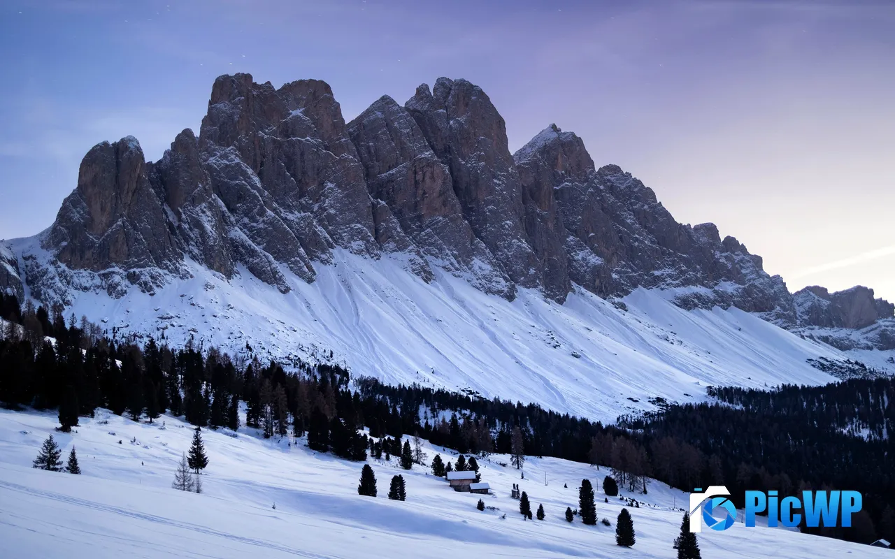 Snow Mountains Valley Hillside Ski Dolomites Italy 5K PC Wallpaper