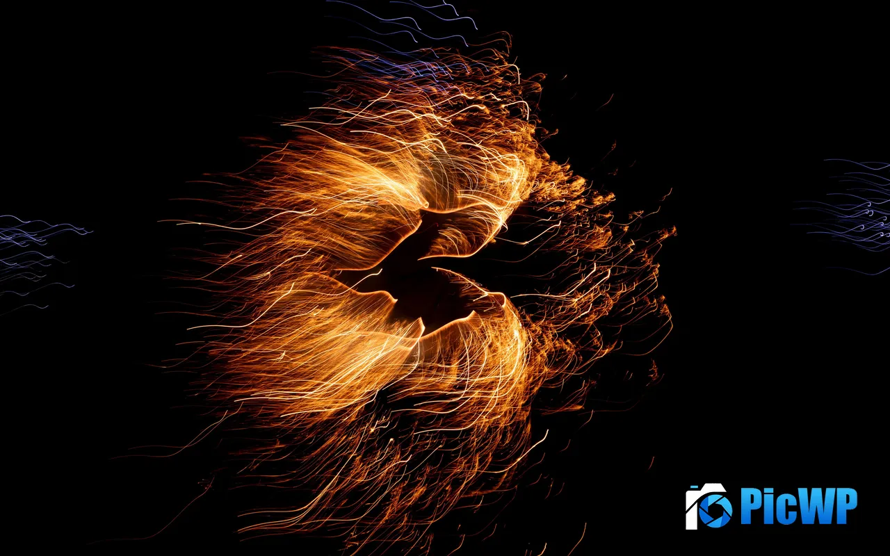 Dark Background Pattern Fire Fireworks Creative 5K PC Wallpaper