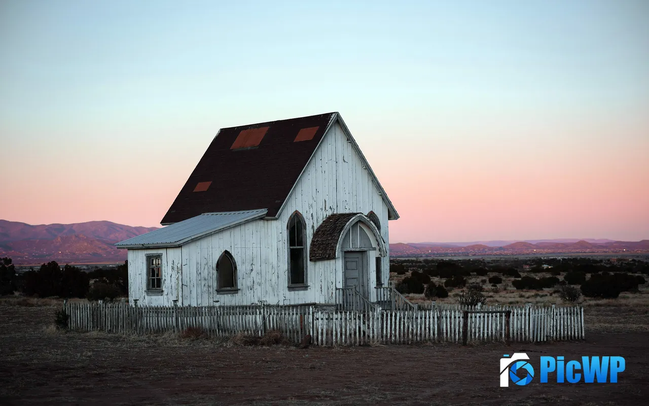 Wood House Sunset Santa Fe New Mexico USA 5K PC Wallpaper