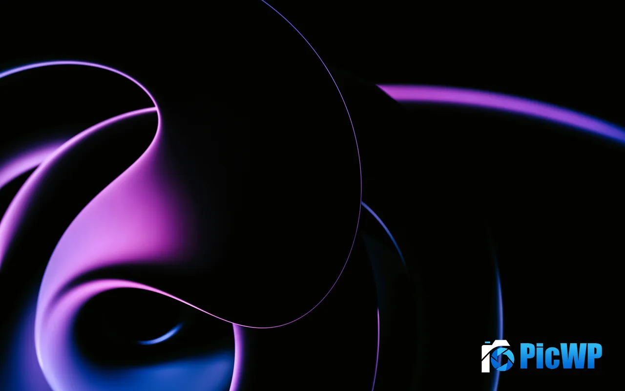 Purple Abstract Curve Gradient Dark Background 5K PC Wallpaper