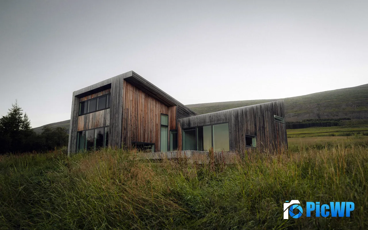 Wood House Meadow Autumn Akureyri <font color=red>Ice</font>land 5K PC Wallpaper