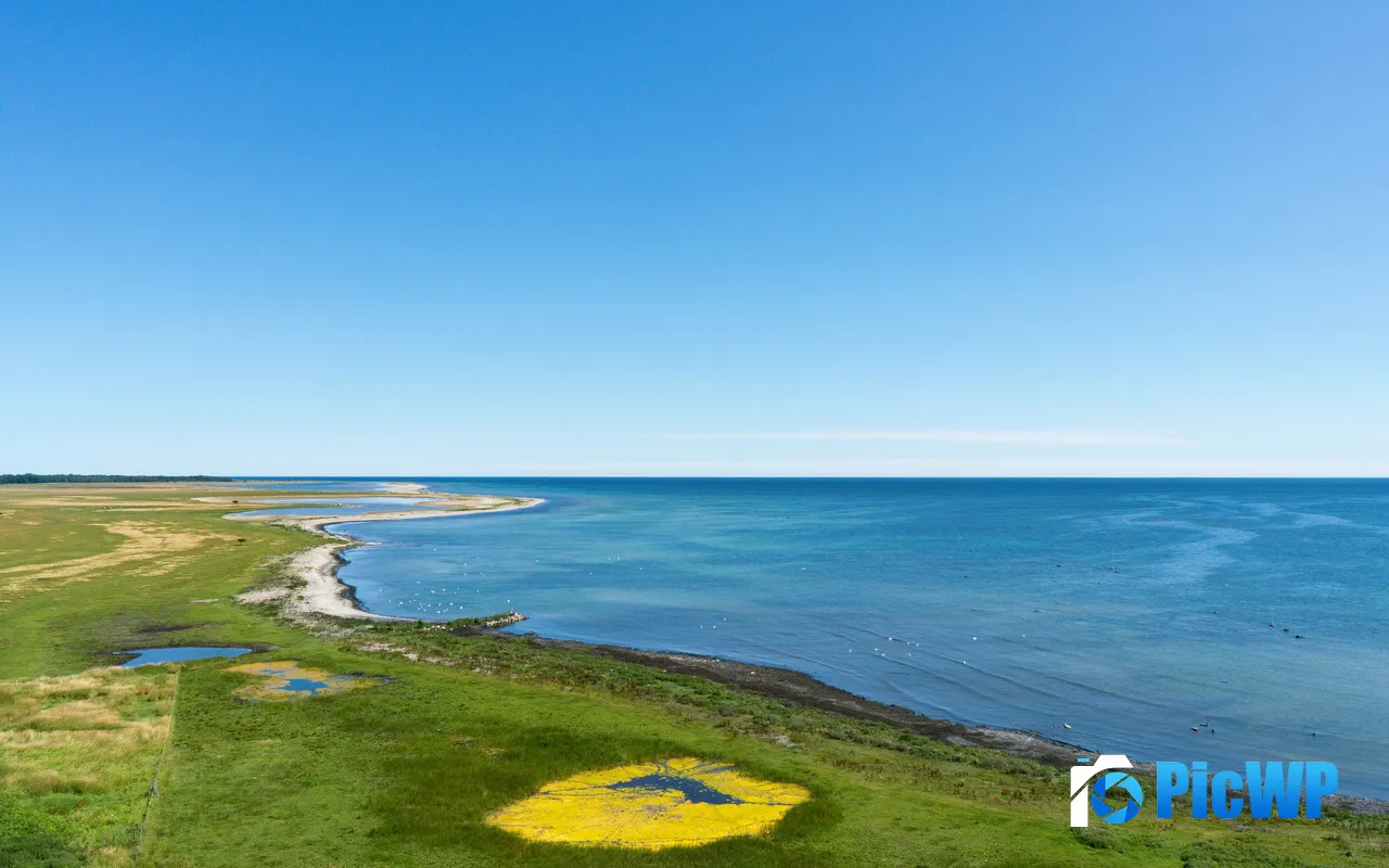 Coast line Meadow Oland Kristianopel Sweden 5K PC Wallpaper