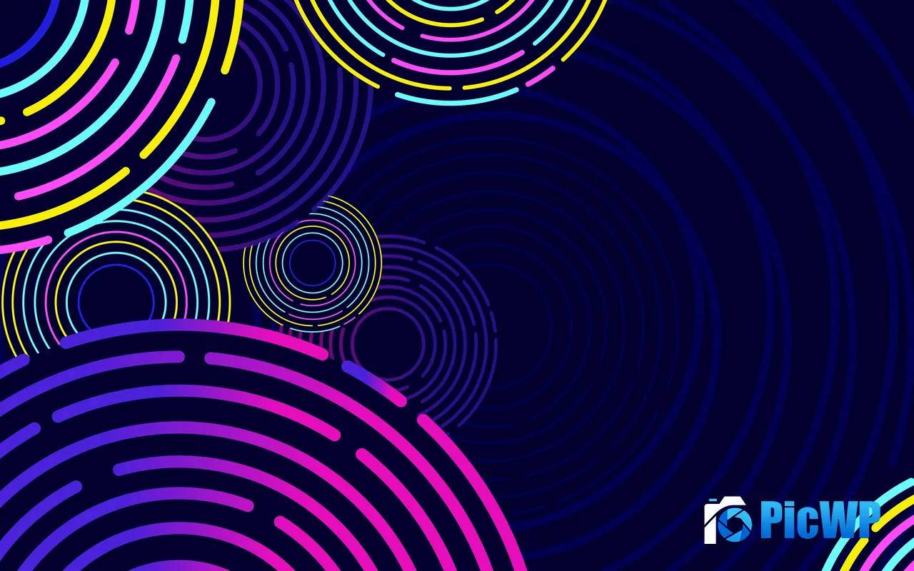 Colorful Bullseye Circle Swirls Abstract Art 5K PC Wallpaper