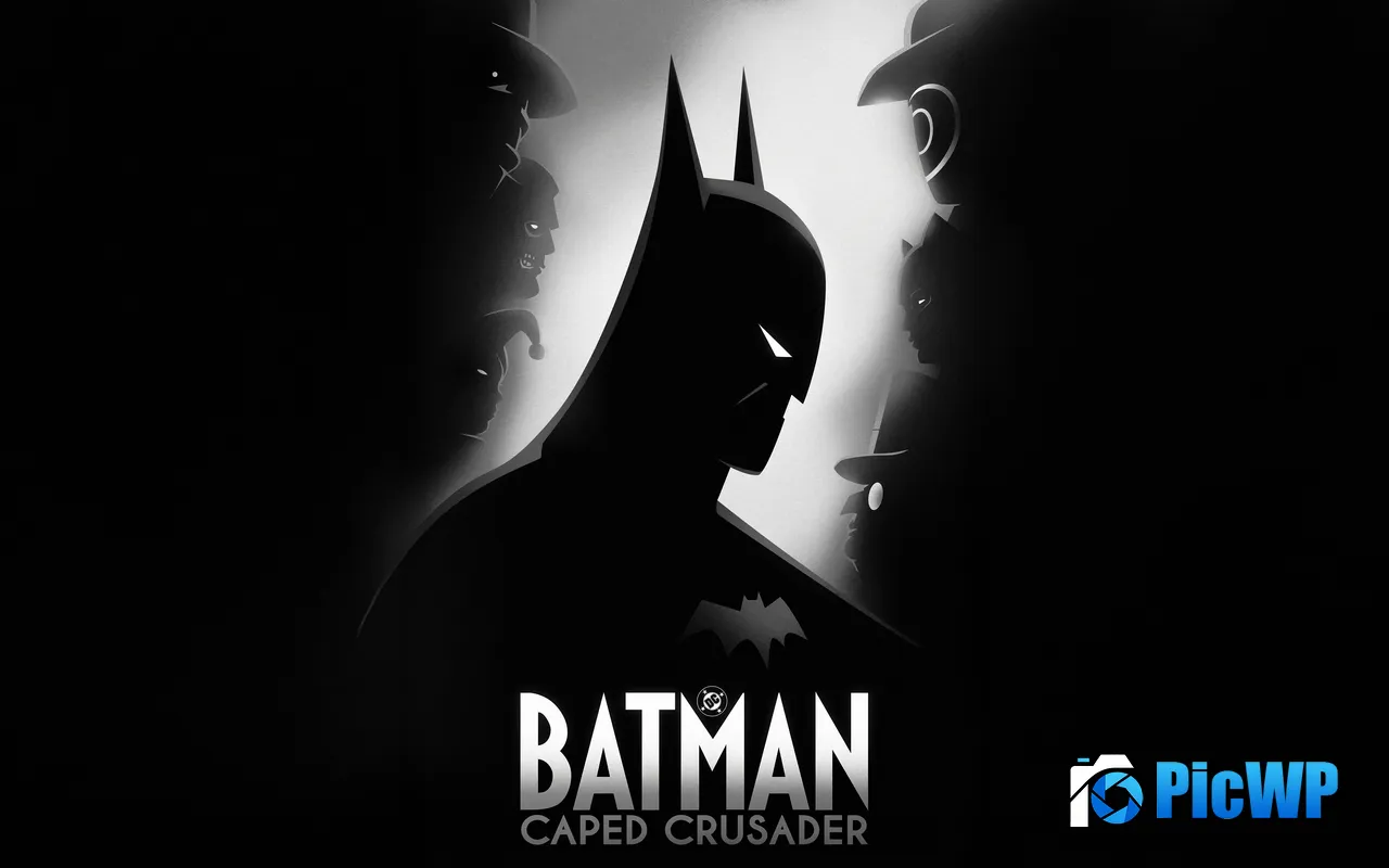 Batman Caped Crusader Films illustration Theme Poster 5K PC Wallpaper
