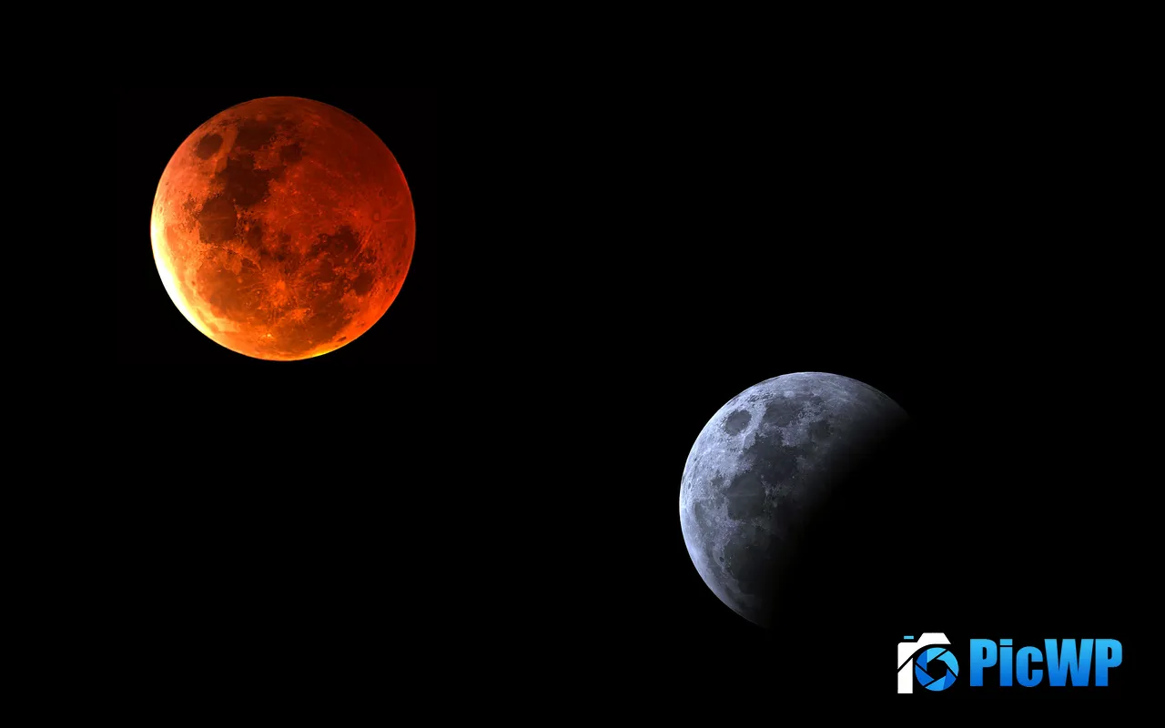 Space Moon Night Universe Astronomy Eclipse 5K PC Wallpaper