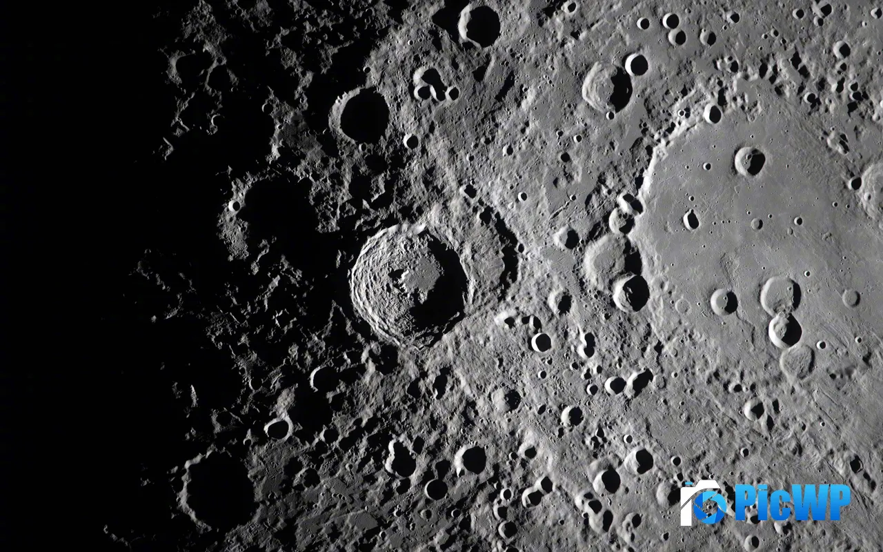 Artemis II Orion spacecraft Moon Crater surface Close Up 5K PC Wallpaper