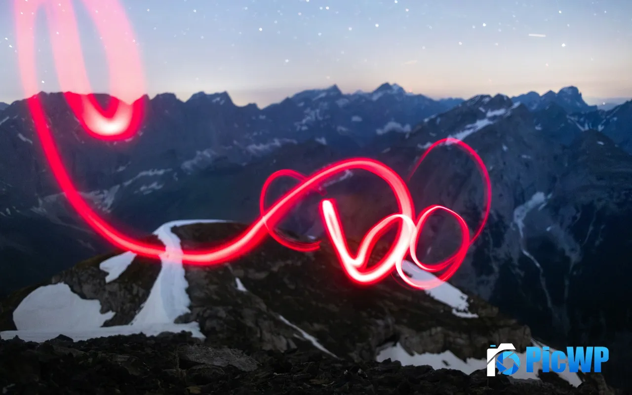 Rays Red Ribbon Abstract Eng Alm Peak Austria 5K PC Wallpaper