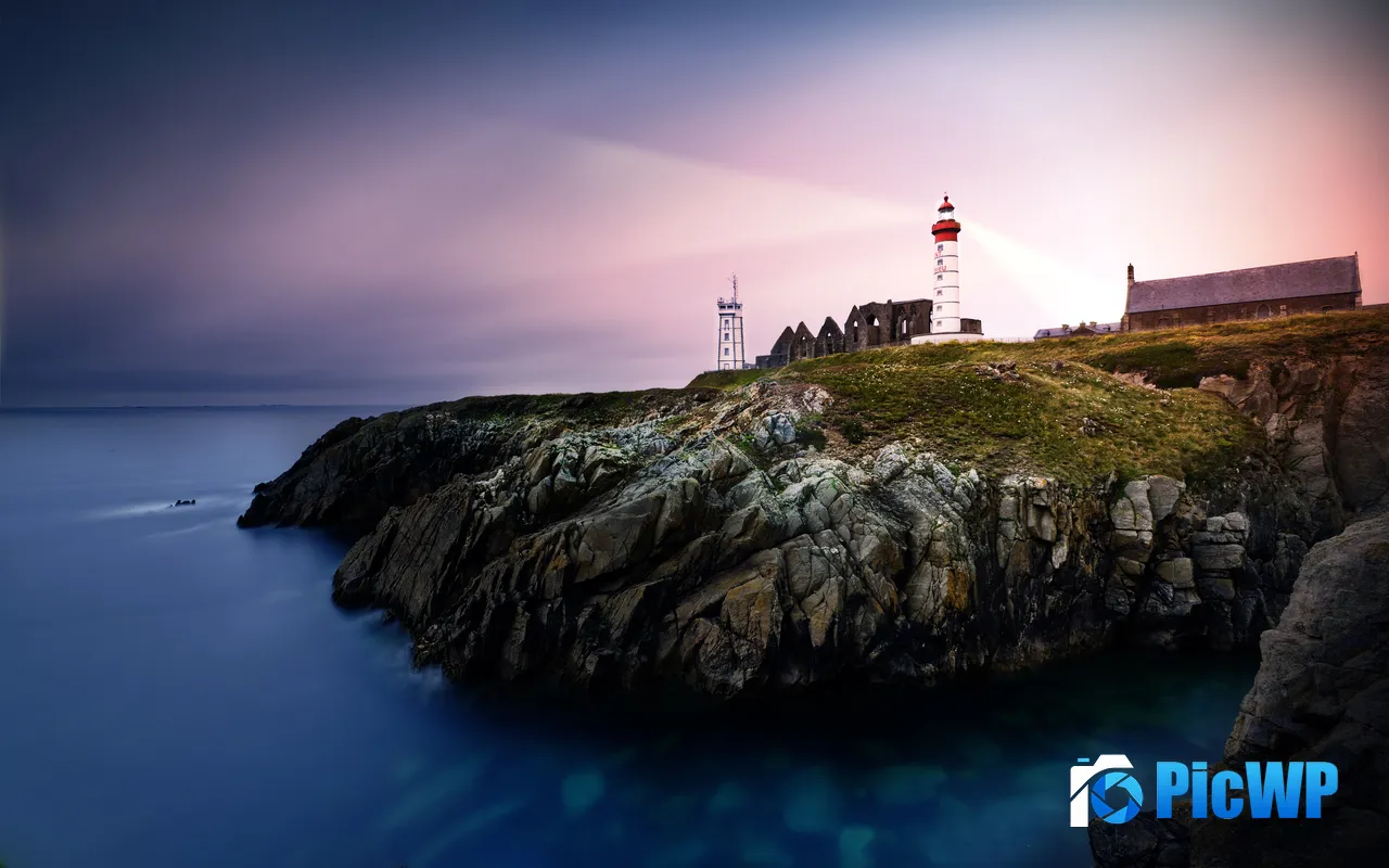 Coast <font color=red>Li</font>ghthouse Cape Rock Sunset Cliff 5K PC Wallpaper