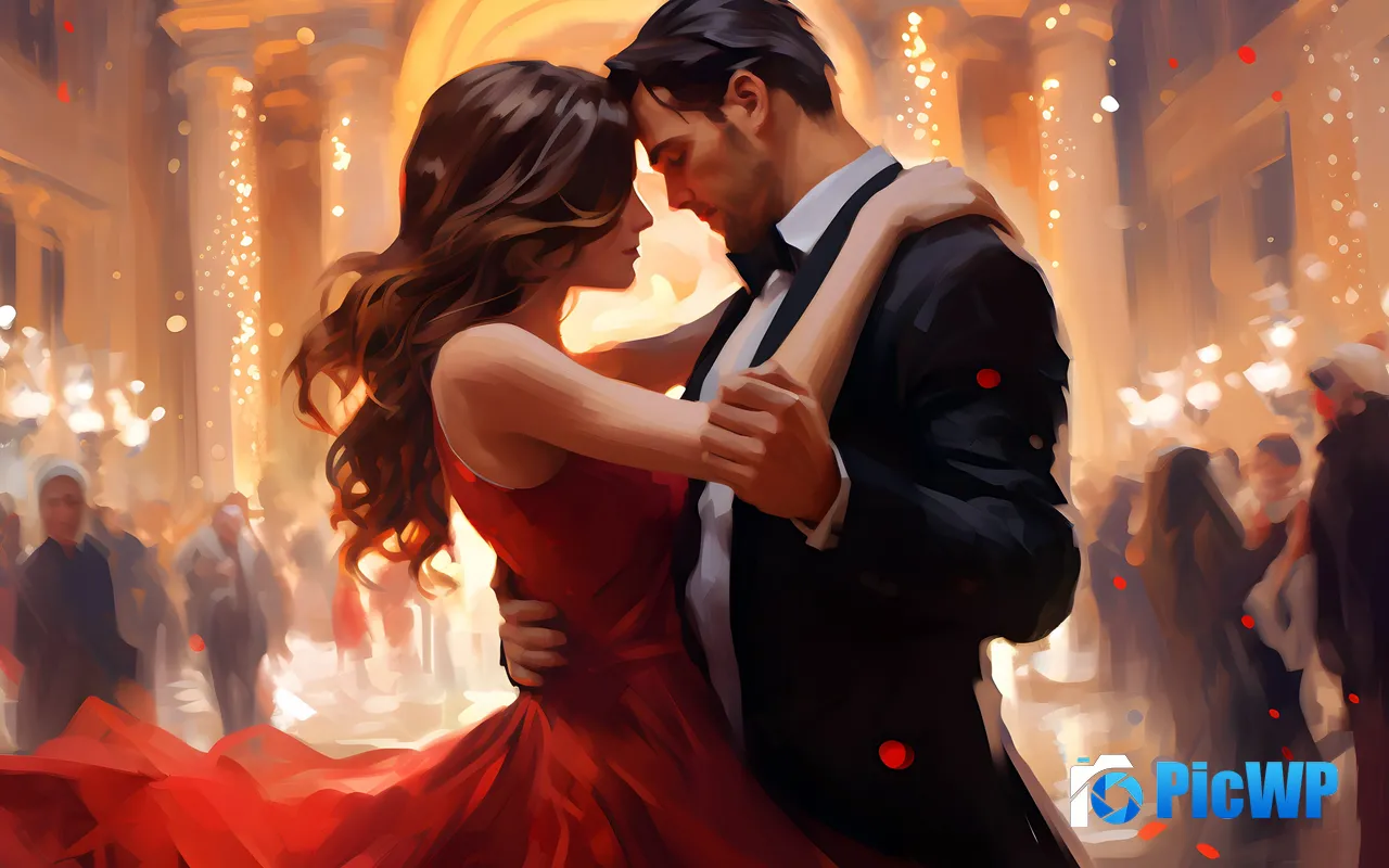 Valentines Day 2025 Romantic Couple illustration 5K PC Wallpaper